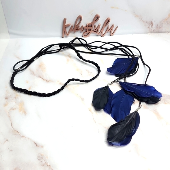Headband braided with hanging feather new - Picture 2 of 7